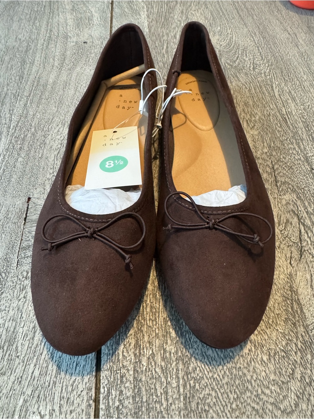 a new day Brown Bow Ballet Flats